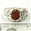925 Sterling Silver Men's Nugget Ring, Created Red Brown Opal, SR168