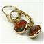 14k Gold Leverback Earrings, Created Red/Brown Opal, E001