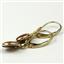14k Gold Leverback Earrings, Created Red/Brown Opal, E001
