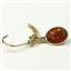 14k Gold Leverback Earrings, Created Red/Brown Opal, E001