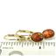 14k Gold Leverback Earrings, Created Red/Brown Opal, E001