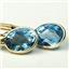 14k Gold Leverback Earrings, Swiss Blue Topaz, E001
