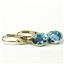14k Gold Leverback Earrings, Swiss Blue Topaz, E001