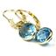 14k Gold Leverback Earrings, Swiss Blue Topaz, E001