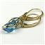 14k Gold Leverback Earrings, Swiss Blue Topaz, E001