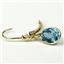 14k Gold Leverback Earrings, Swiss Blue Topaz, E001
