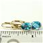 14k Gold Leverback Earrings, Swiss Blue Topaz, E001