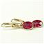 14k Gold Leverback Earrings, Created Ruby, E001