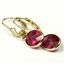 14k Gold Leverback Earrings, Created Ruby, E001