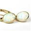 14k Gold Leverback Earrings, Created White Opal, E001
