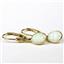 14k Gold Leverback Earrings, Created White Opal, E001