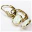 14k Gold Leverback Earrings, Created White Opal, E001