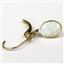 14k Gold Leverback Earrings, Created White Opal, E001