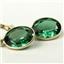 14k Gold Leverback Earrings, Russian Nanocrystal Emerald, E101
