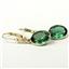 14k Gold Leverback Earrings, Russian Nanocrystal Emerald, E101