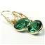 14k Gold Leverback Earrings, Russian Nanocrystal Emerald, E101