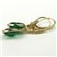14k Gold Leverback Earrings, Russian Nanocrystal Emerald, E101