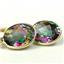 14k Gold Leverback Earrings, Mystic Fire Topaz, E101