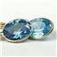 14k Gold Leverback Earrings, Swiss Blue CZ, E101