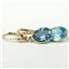 14k Gold Leverback Earrings, Swiss Blue CZ, E101