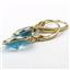 14k Gold Leverback Earrings, Swiss Blue CZ, E101