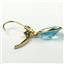 14k Gold Leverback Earrings, Swiss Blue CZ, E101