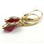 14k Gold Leverback Earrings, Created Ruby, E101