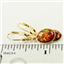14k Gold Leverback Earrings, Created Red/Brown Opal, E101