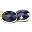 14k Gold Leverback Earrings, Created Blue Sapphire, E101