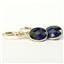 14k Gold Leverback Earrings, Created Blue Sapphire, E101