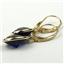14k Gold Leverback Earrings, Created Blue Sapphire, E101