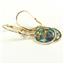 14k Gold Leverback Earrings, Created Black Opal, E101