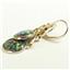 14k Gold Leverback Earrings, Created Black Opal, E101