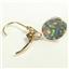 14k Gold Leverback Earrings, Created Black Opal, E101
