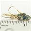 14k Gold Leverback Earrings, Created Black Opal, E101