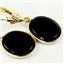 14k Gold Leverback Earrings, Black Onyx, E101