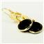14k Gold Leverback Earrings, Black Onyx, E101