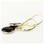 14k Gold Leverback Earrings, Black Onyx, E101