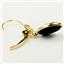 14k Gold Leverback Earrings, Black Onyx, E101