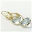 14k Gold Leverback Earrings, Aquamarine, E101