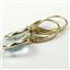 14k Gold Leverback Earrings, Aquamarine, E101