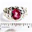 925 Sterling Silver Men's Nugget Ring, Created Pink Sapphire, SR168