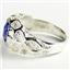 925 Sterling Silver Men's Nugget Ring, Created Blue Sapphire, SR168