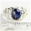 925 Sterling Silver Men's Nugget Ring, Created Blue Sapphire, SR168
