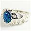 925 Sterling Silver Men's Nugget Ring, Created Blue Green Opal, SR168