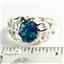 925 Sterling Silver Men's Nugget Ring, Created Blue Green Opal, SR168