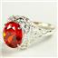 Sterling Silver Ladies Ring, Created Padparadscha, SR009