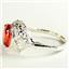 Sterling Silver Ladies Ring, Created Padparadscha, SR009