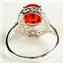 Sterling Silver Ladies Ring, Created Padparadscha, SR009