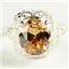 Sterling Silver Ladies Ring, Champagne CZ, SR009